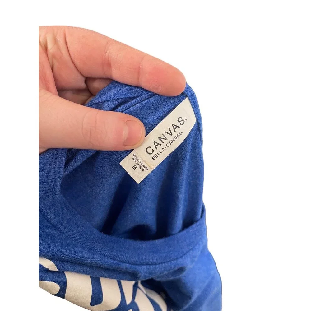 Bella Canvas Mens Graphic T-Shirt Blue M Cotton Blend Bud Light LII Super Bowl - Picture 6 of 6